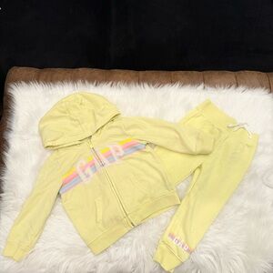 Baby Gap Toddler Girl Yellow Matching Sweat Suit size 3